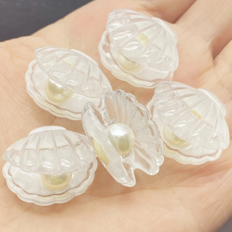 

10Pcs Kawaii Cute Color Plated Pearl Shells Flat Back Resin Cabochons Scrapbooking DIY Jewelry Craft Decoration Accessorie E74