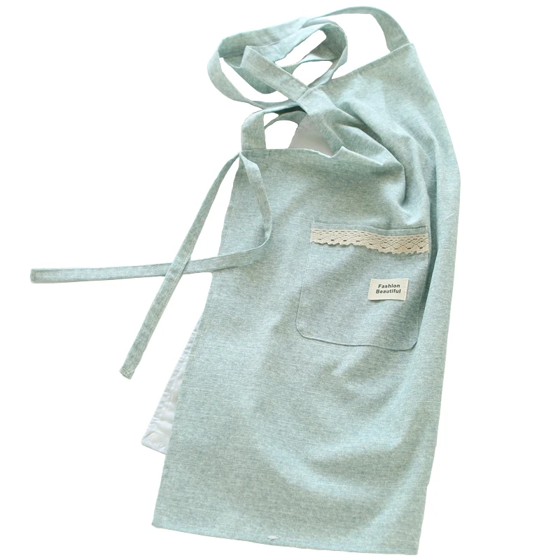 

Simple Japanese Cotton Apron For Men And Women Double Bibs For Cleaning Restaurant Work Overalls Baked Floral Waist Long Bibs