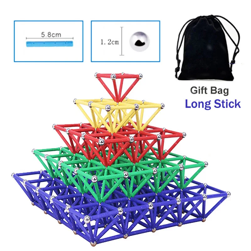 3D Магнитный конструктор магнитный дизайнерский набор магнитные палочки