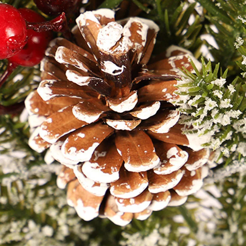 

Christmas Pine Cone And Red Berry Wreath Front Door Decoration Shopping Mall Window Decoration HUG-Deals