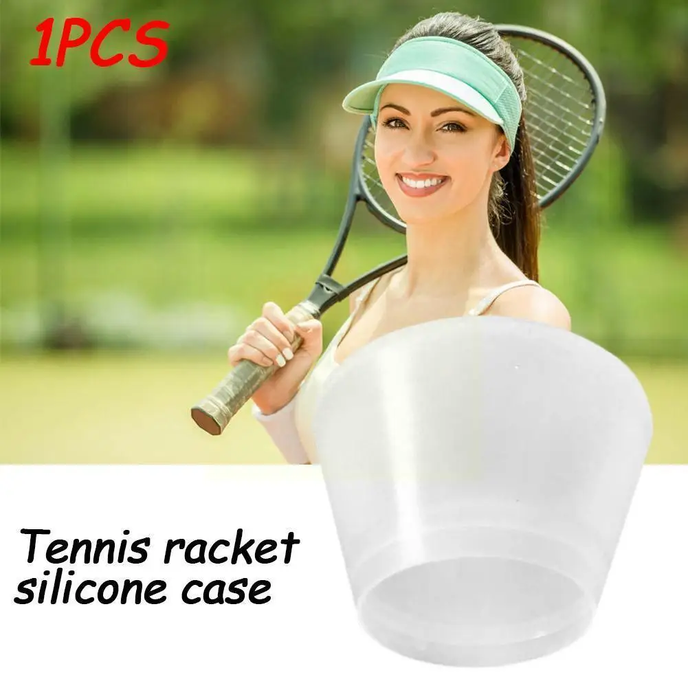 

1pcs Tennisracket Shockproof Siliconen Grips Terug Power Sport Accessoires Transparant Outdoor Cover Wit Cap Tennisrac G3i8