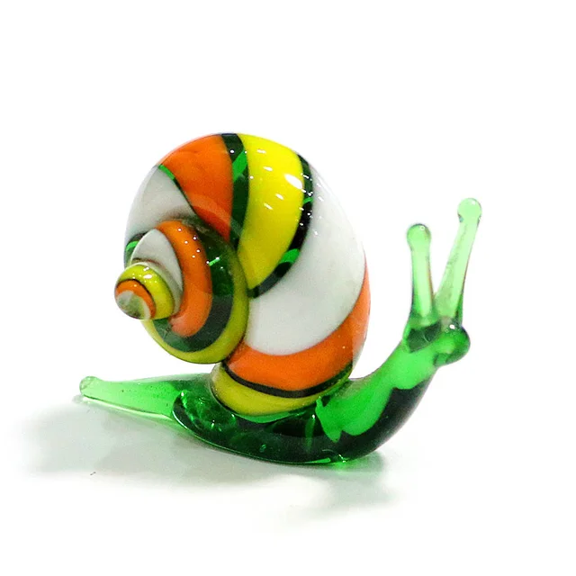 シルバー箔ムラーノガラスカタツムリミニチュア置物装飾品