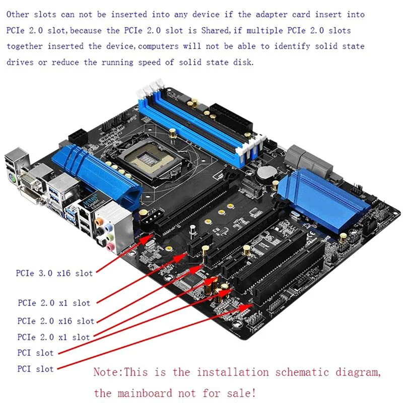 NVMe AHCI PCIe X4 M.2 NGFF SSD к PCI Express 3,0X4 конвертерная плата адаптера