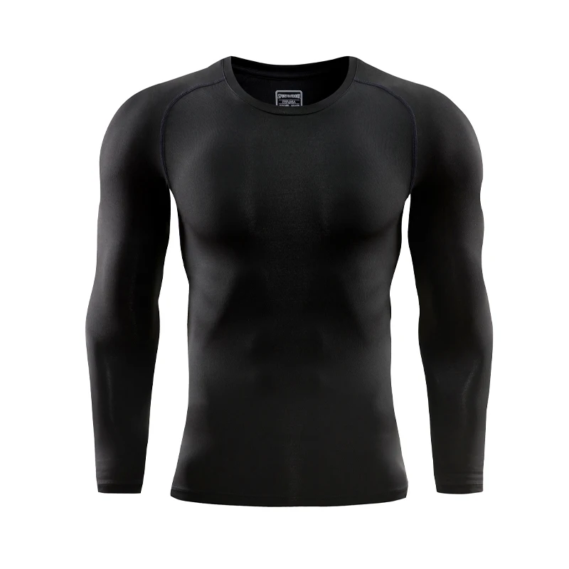 

Running Long Sleeve Men Tight Gym Pullover Quick Dry Fitness Bodybuilding Shirt Muscle Compression Top