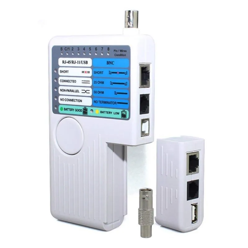 

Professional Multi Function 4 In 1 Network Cable Tester RJ45/RJ11/USB/BNC LAN Cable Cat5 Cat6 Wire Tester