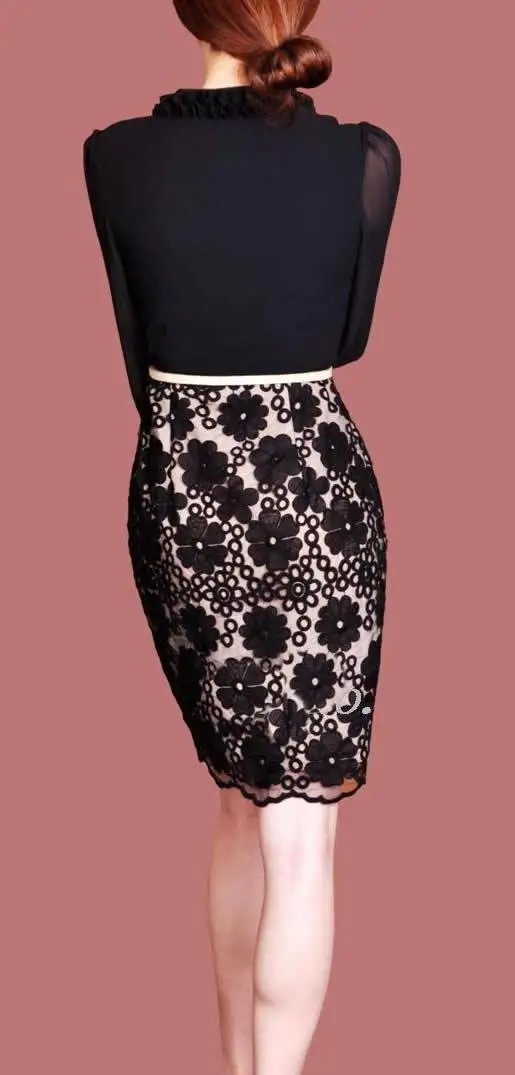 

V-Neck long sleeve dress fashion women dress m l xl xxl size