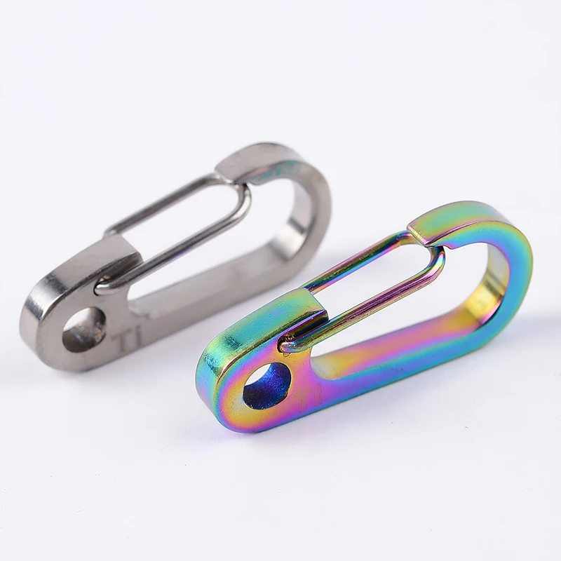 

Titanium Alloy Carabiner Ring Keychain Clip Buckle Traveling Backpacking Fine Workmanship Strong Hardness climbing accessories