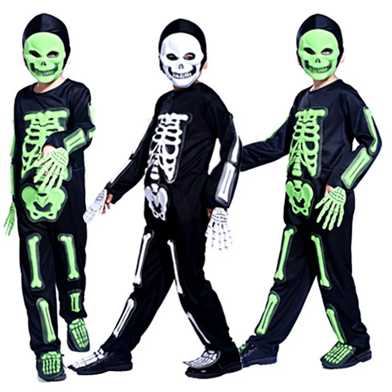 Костюмы на Хэллоуин для мальчиков Человек Призрака с черепом костюмированной