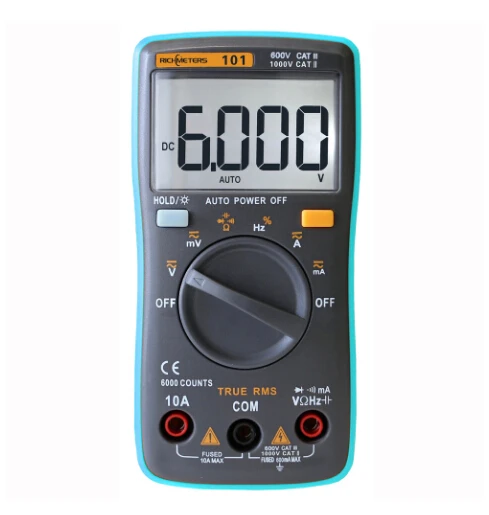 Цифровой мультиметр RM102 101 409B Multimetro DC AC Измеритель Напряжения тока сопротивление диода температура тестер Амперметр Вольтметр - Цвет: RM101