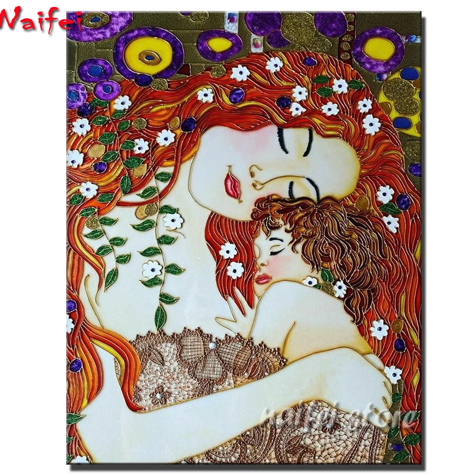 Алмазная 5d картина сделай сам Klimt творчество мамы и ребенка вышивка крестиком