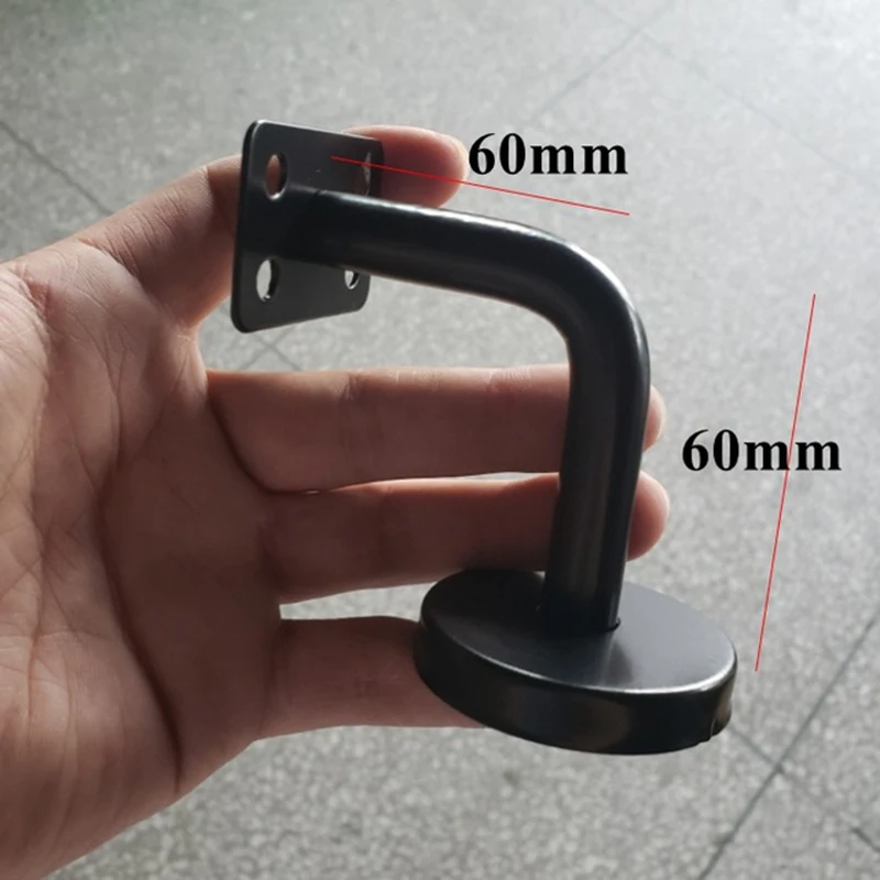 

5pcs Handrail Brackets Stair Stainless Steel Black Painted Wall Mount Curved Handrail Brackets Stair Handrail Against The Wall