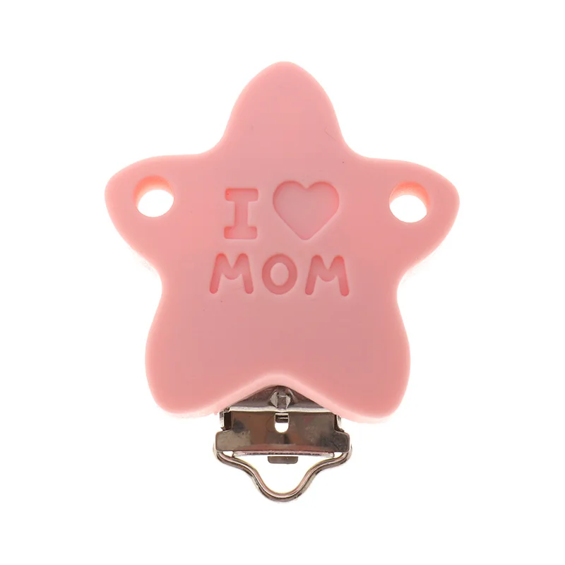 Fkisbox 2pcs Mouse Pacifier Clip Silicone Bead Baby Teether& Plastic Teething Accessories Nipple Clasps Toy DIY Round Koala