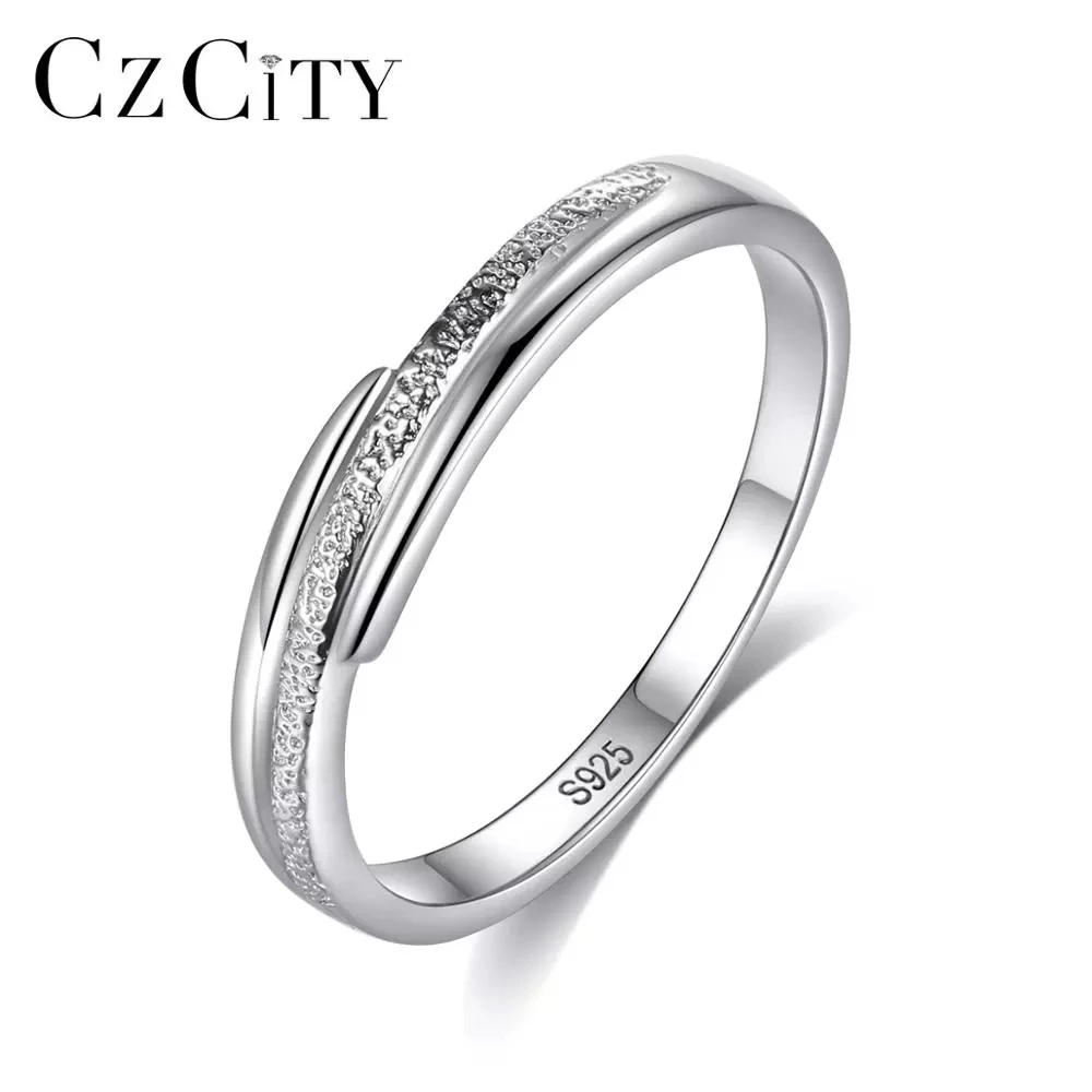 

CZCITY New Arrival Authentic 100% 925 Sterling Silver Female Engagement Ring for Women Bride Simple Classic Finger Ring SR0453