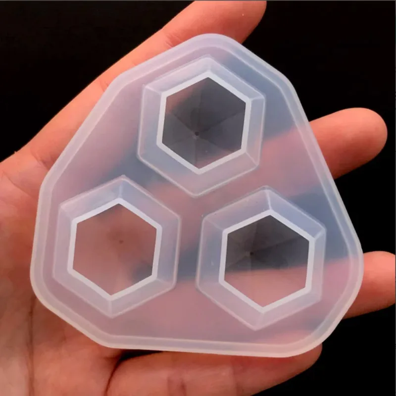 3D Алмазная силиконовая форма (3 полости) Прозрачная мягкая для УФ-смолы ремесла