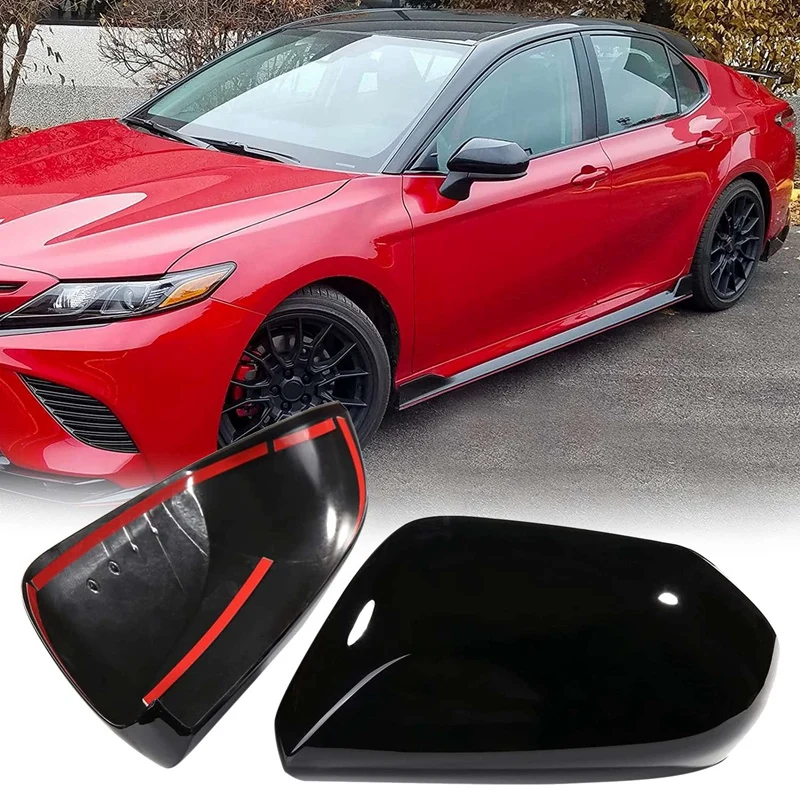 

Глянцевый черный чехол для зеркала заднего вида, чехол для Зеркала бокового крыла для Toyota Camry 2018 2019 2020 2021