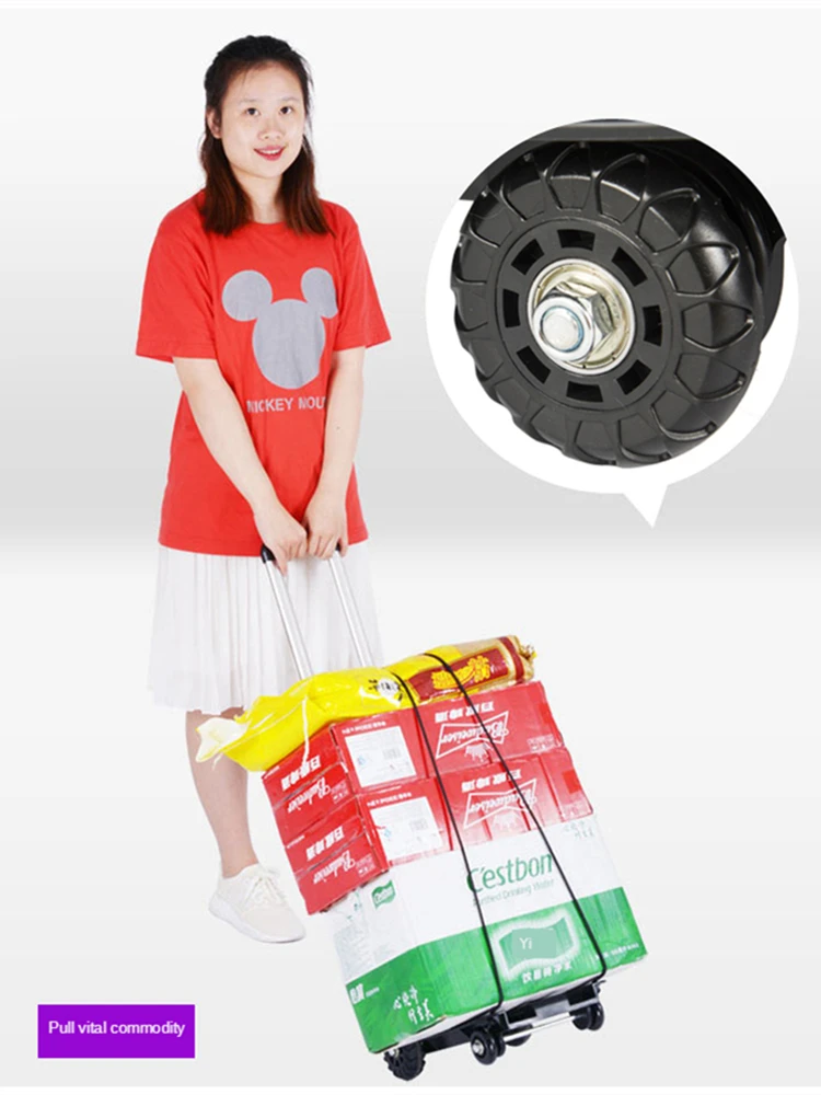 

Trolley Hand Truck Grocery Dolly Heavy Duty Shopping Hand Truck for Condos Apartments Stair Climber Trolley