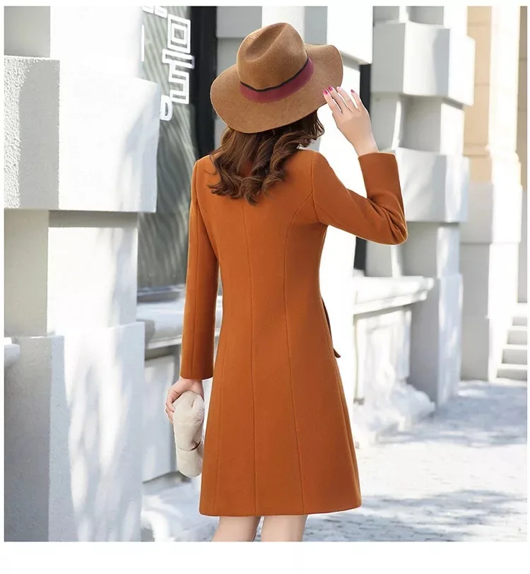 

new design slim long women coats breasted trench coat fashion winter clothes