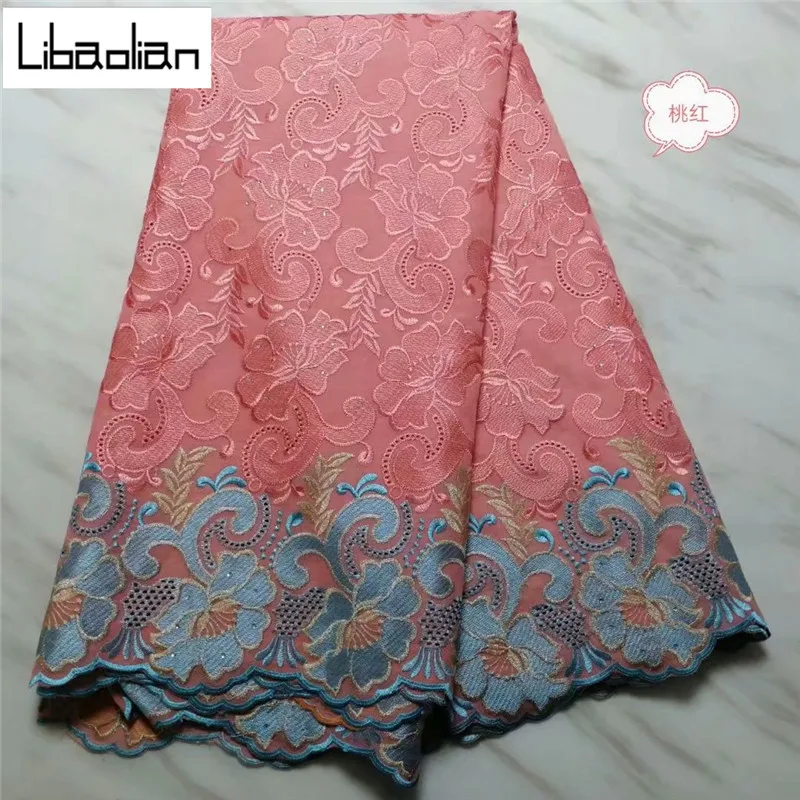 

African Swiss Lace Fabric For Dress 2020 High Quality Voile Lace In Switzerland Nigerian Dry 100%Cotton stones Lace Fabric Q7-31