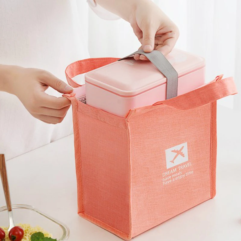 

Casual Portable Lunch Bag Thermal Fresh Food Bento Pouch Ladies Travel Picnic Cold Insulation Totes Accessories Supply