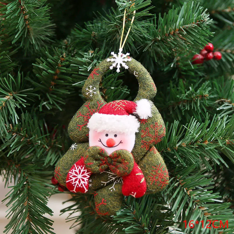 Snowman Новинка года, милые рождественские куклы Санта-Клаус/Снеговик/Ангел, Noel, Рождественское украшение для дома, рождественский подарок для детей - Цвет: Snowman