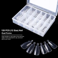 120 pcs poly nail gel quick building mold tips nail dual forms finger extension nail art uv builder easy find nail tools