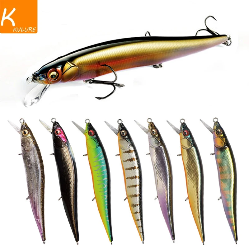 

1Pcs 98mm 10.5g Suspension Minnow Fishing Lure Wobbler 3D Eyes Hard Bait 3 Fish Hooks Crankbait Floating Fishing Tackle