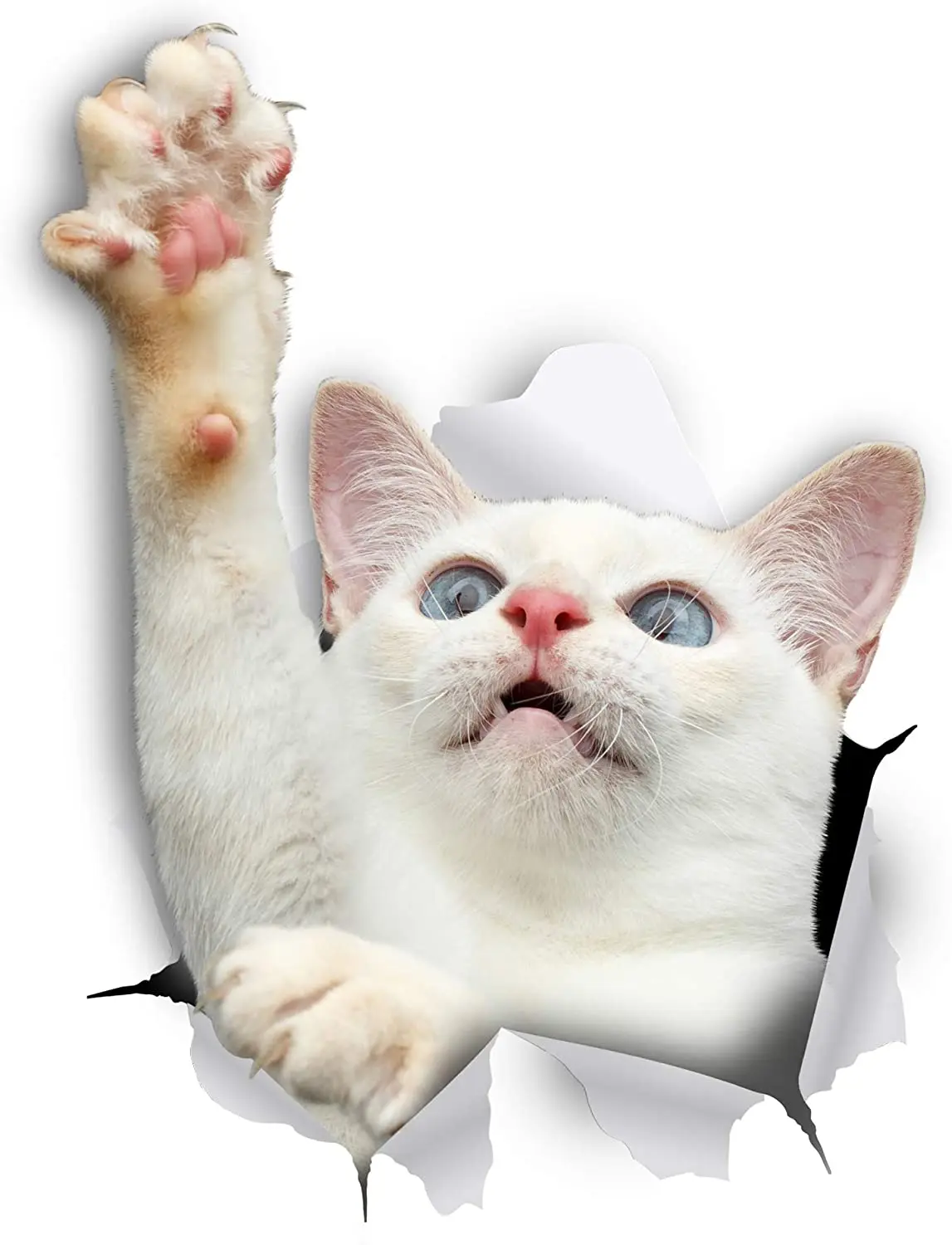 

Милая Автомобильная наклейка Dawasaru Уайт достигающий кота, водонепроницаемая наклейка для ноутбука, чемодана, гитары, грузовика, мотоцикла, а...