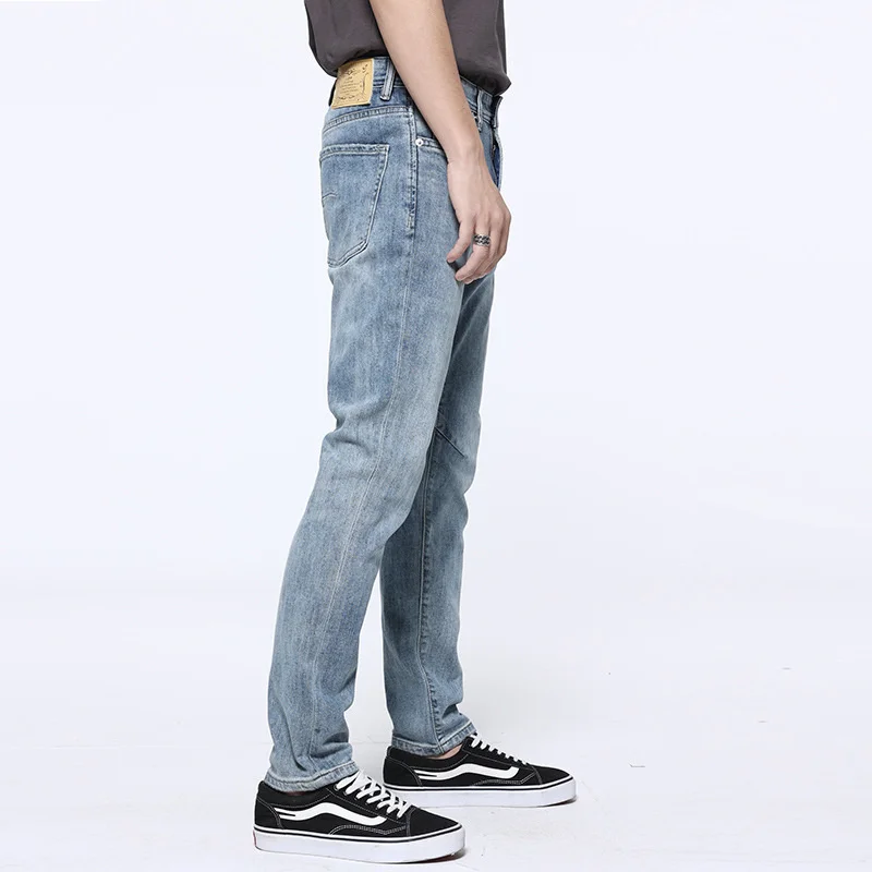 

Мужские джинсы, летние Молодежные трендовые леггинсы, мужские облегающие мужские брюки на все четыре сезона