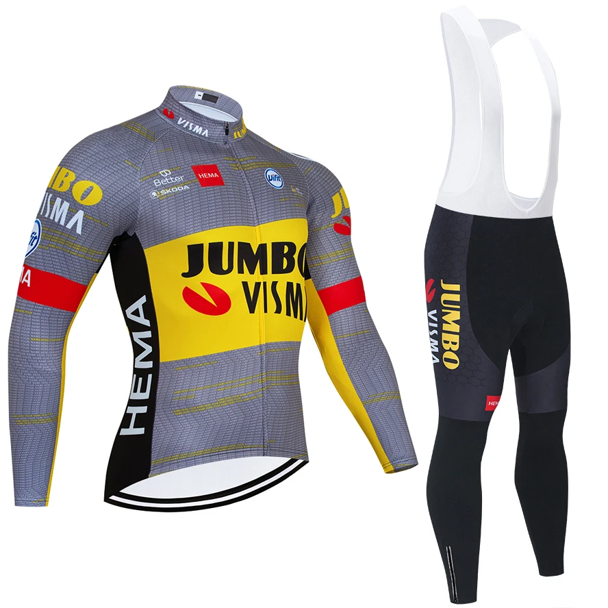 

Winter 2021 JUMBO VISMA CYCLING JACKET 20D Bike Sportwear Ropa Ciclismo MEN Thermal Fleece BICYCLING Jersey Maillot