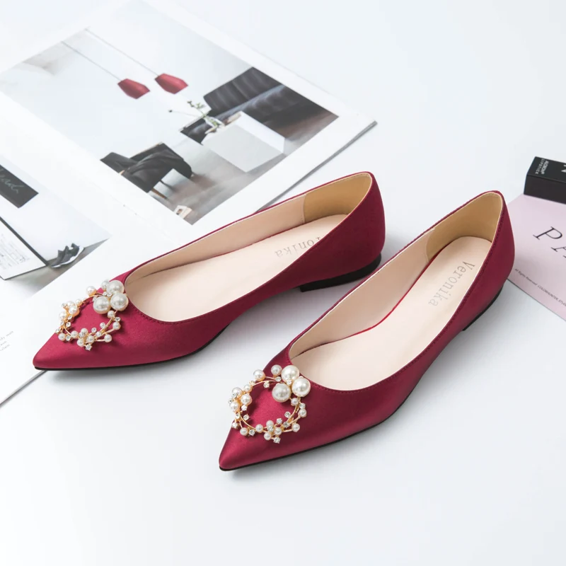 Женские свадебные туфли на плоской подошве новинка 2021 классические