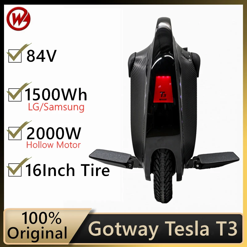 Оригинальный Gotway Begode Tesla T3 Одноколесный самокат 84V 2000W Самостоятельного Баланса
