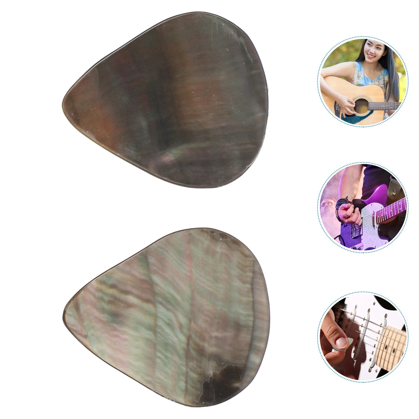 

2Pcs Guitar Practice Tools Bass Natural Shell Picks Acoustic Guitars Picks for Guitar Bass