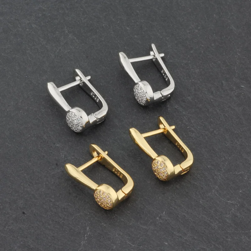 

New Trendy Round Natural Zircon Simple Drop Earrings Gold Color Fashion Jewelry Gift For Women Vintage Jewelry