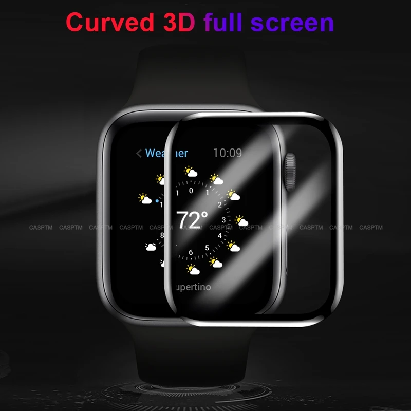 Мягкая 3D пленка из закаленного стекла для Apple Watch 5 44 мм 40 полное покрытие