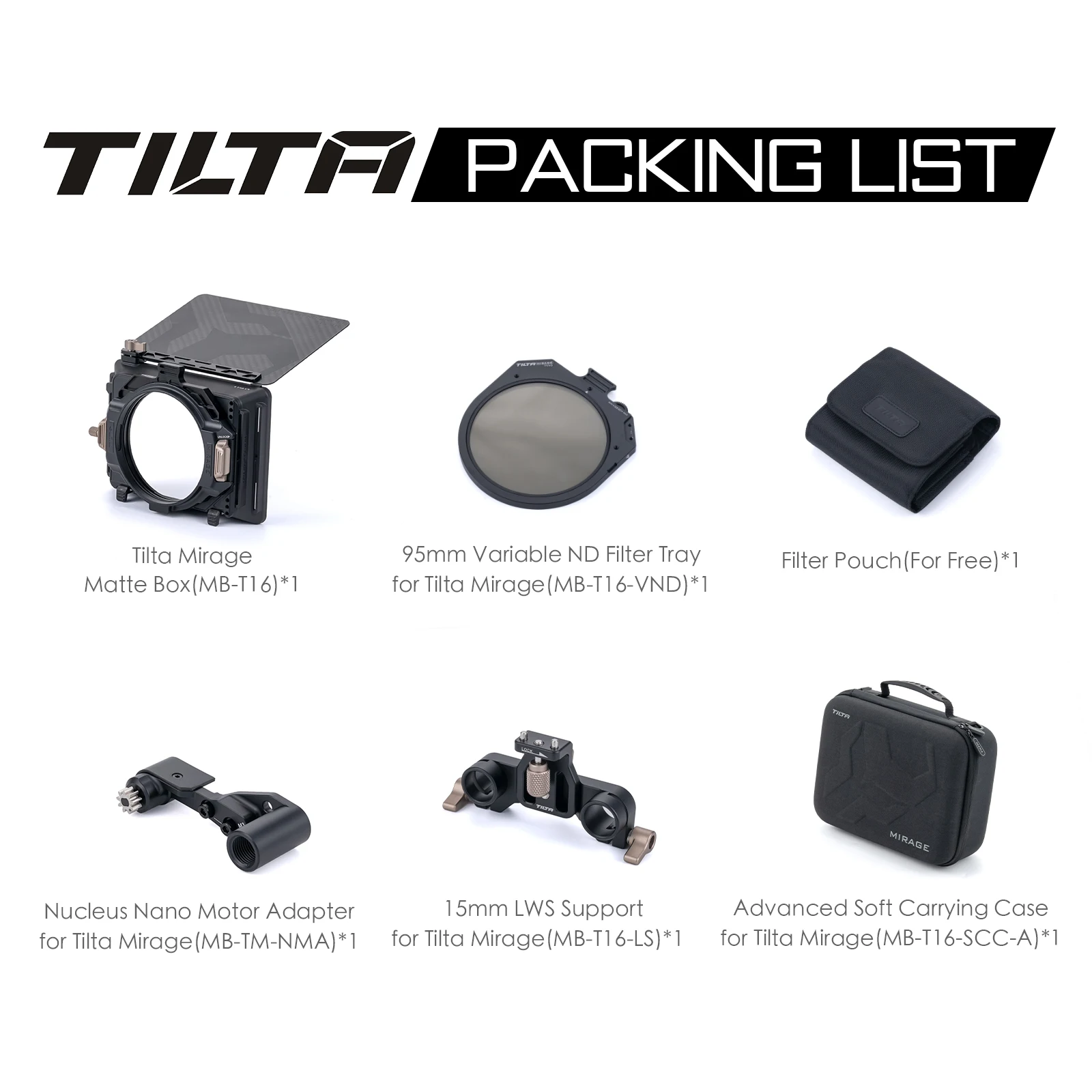 TILTA MB-T16-A 4x5 65 &quotMirage Matte Box Mirage моторизованный VND комплект с рамкой фильтра для