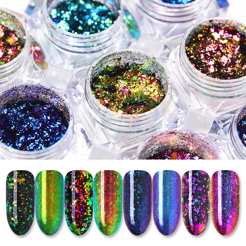 Хамелеон блёстки для ногтей нерегулярные Блестки украшения УФ гель лак порошок