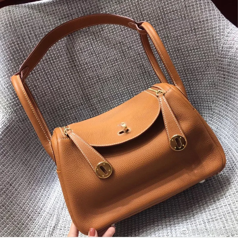 

New First Layer Doctor Bag Lychee Pattern Lindy Bag Women's Shoulder Handbag Medical Box Cowhide Pillow Women's Bag
