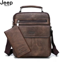jeep buluo mens crossbody shoulder bags split leather handbag fashion business man messenger bag high quality tote hot