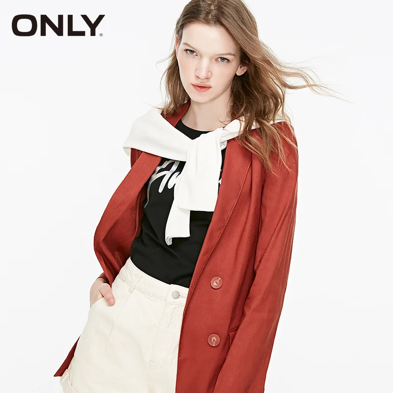 

ONLY Women's Spring & Summer Loose Fit Linen Blazer |119108537