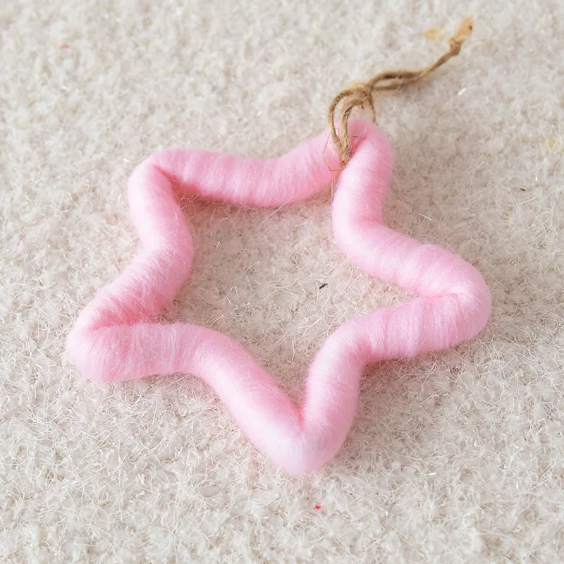 Pink Star 1 шт из чистой шерсти мяч носки с дизайном «звёзды» Рождественский Декор Подвески Игрушки Рождественская елка висячие украшения для дома наклейки для вечеринки дети ремесло подарки - Цвет: Pink Star