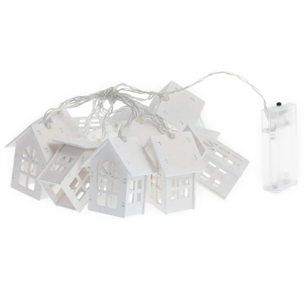 

10/20 LEDs Christmas Tree House Style Fairy Light String Garland Warm White Xmas Tree Ornaments Lamps Christmas Decora for Home