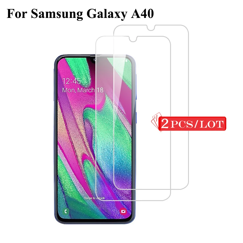 2 шт закаленное стекло для samsung Galaxy A40 протектор экрана на защитная пленка sansung A 40