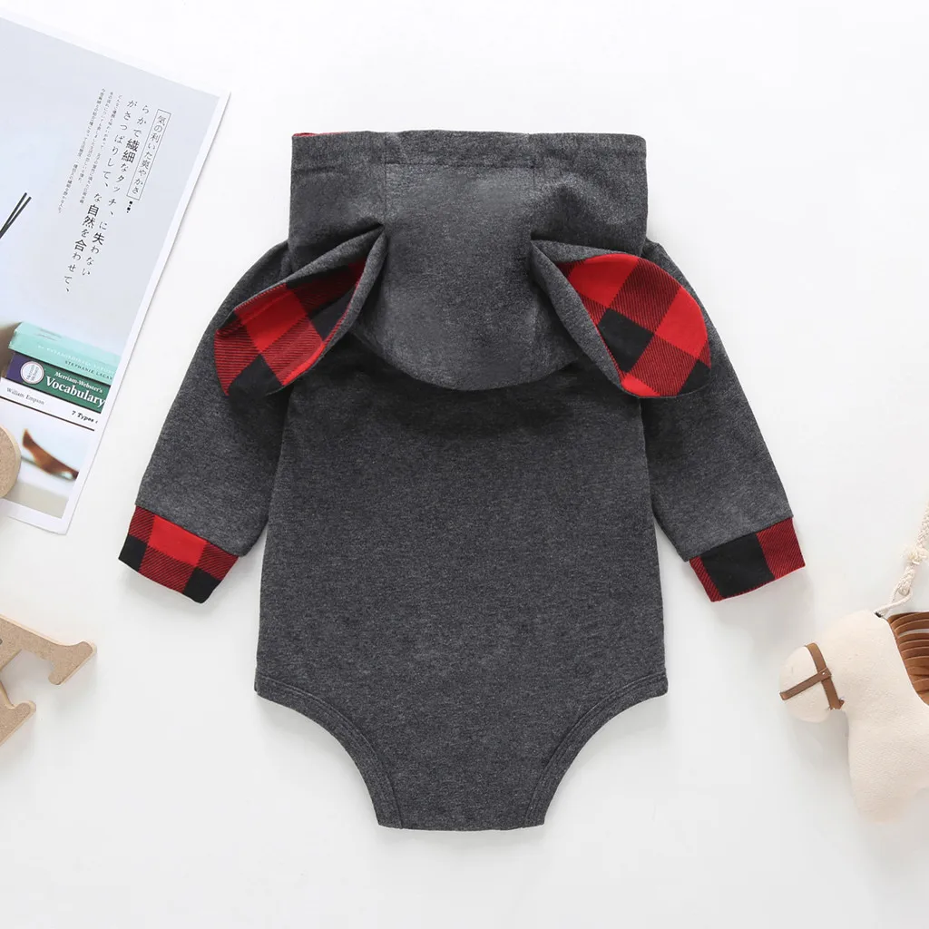 Зимний комбинезон для новорожденных комплект с длинным рукавом клетчатые