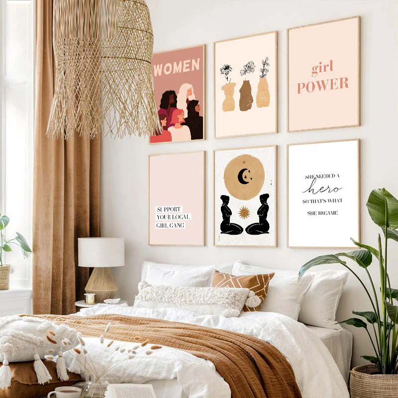 Абстрактная женщина иллюстрация Холст Картина Индий поп украшение плакат в