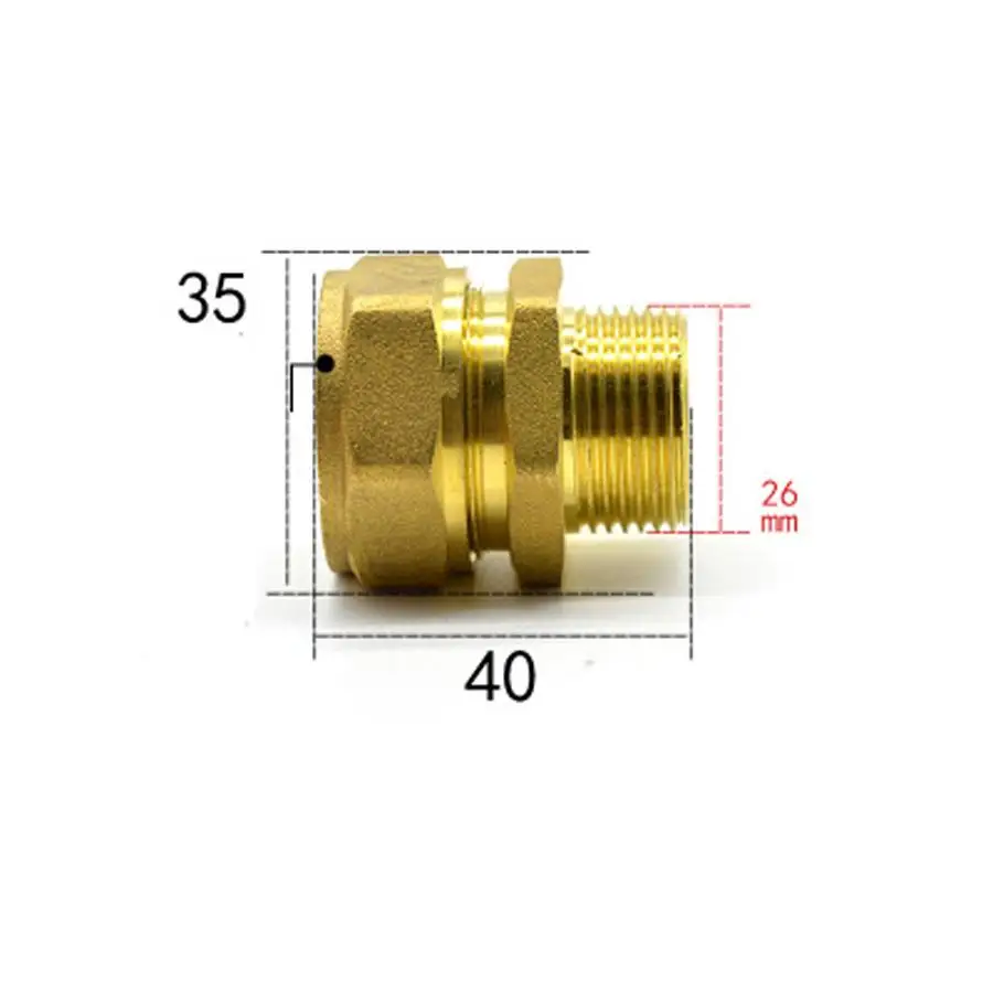 Fit 20/25 мм ID/OD PEX AL трубки x 3/4 &quotBSPP латунный фитинг для трубы соединительная муфта