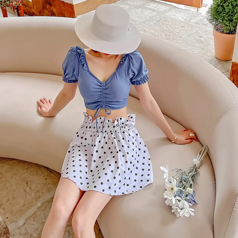 Купальник из двух частей купальный костюм пляжная одежда женский стиль танкини