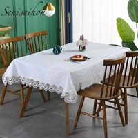 white embossed fabric tablecloth european lace embroidery home dining table clothtea tablenightstand cover for wedding party