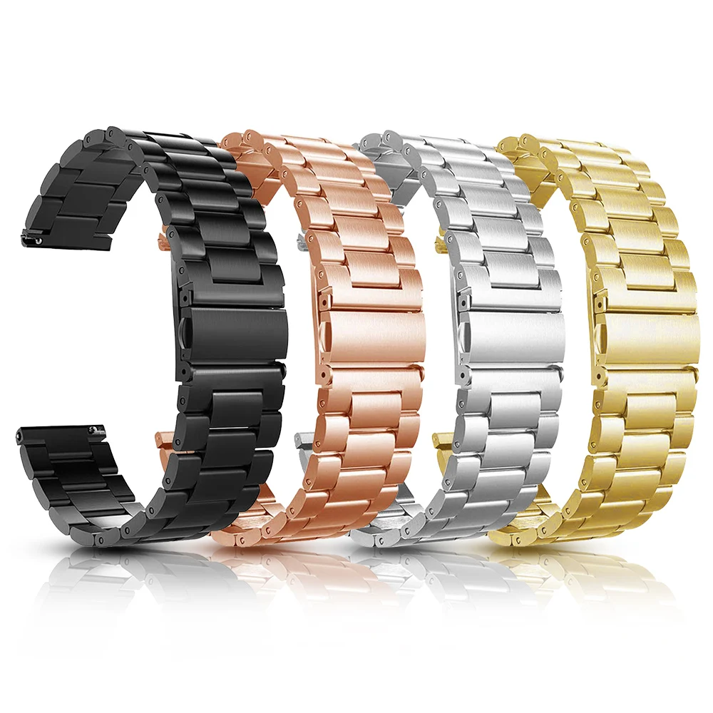 18mm 20mm 22mm Metal Steel Strap for Garmin Vivoactive 4S/4/3/Venu/2/SQ/Vivomove HR Watch Band Bracelet for Forerunner 245 Belt