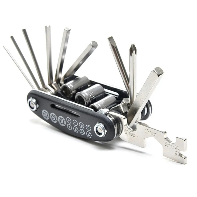 

Комбинированный инструмент для ремонта шин, многофункциональный складной ключ для ремонта шин, 16 и 1, 1 шт.