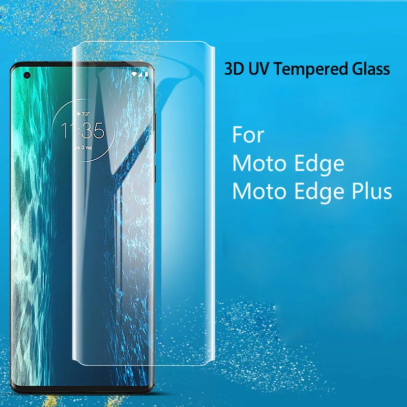 Защитное стекло JGKK для Motorola Edge + закаленное с жидким клеем | Мобильные телефоны и